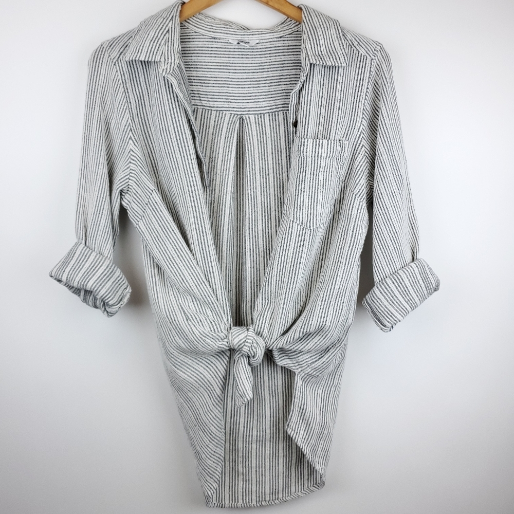 Sonoma Striped Button Down Top Size L